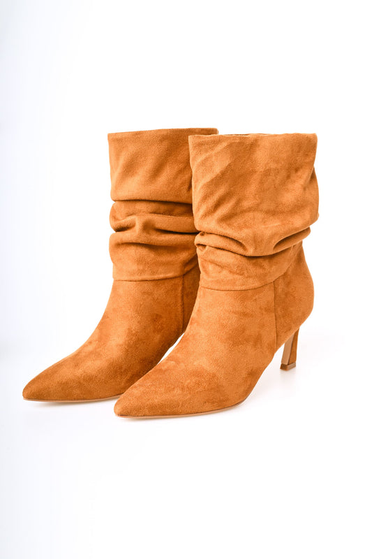 Faux suede ankle boots