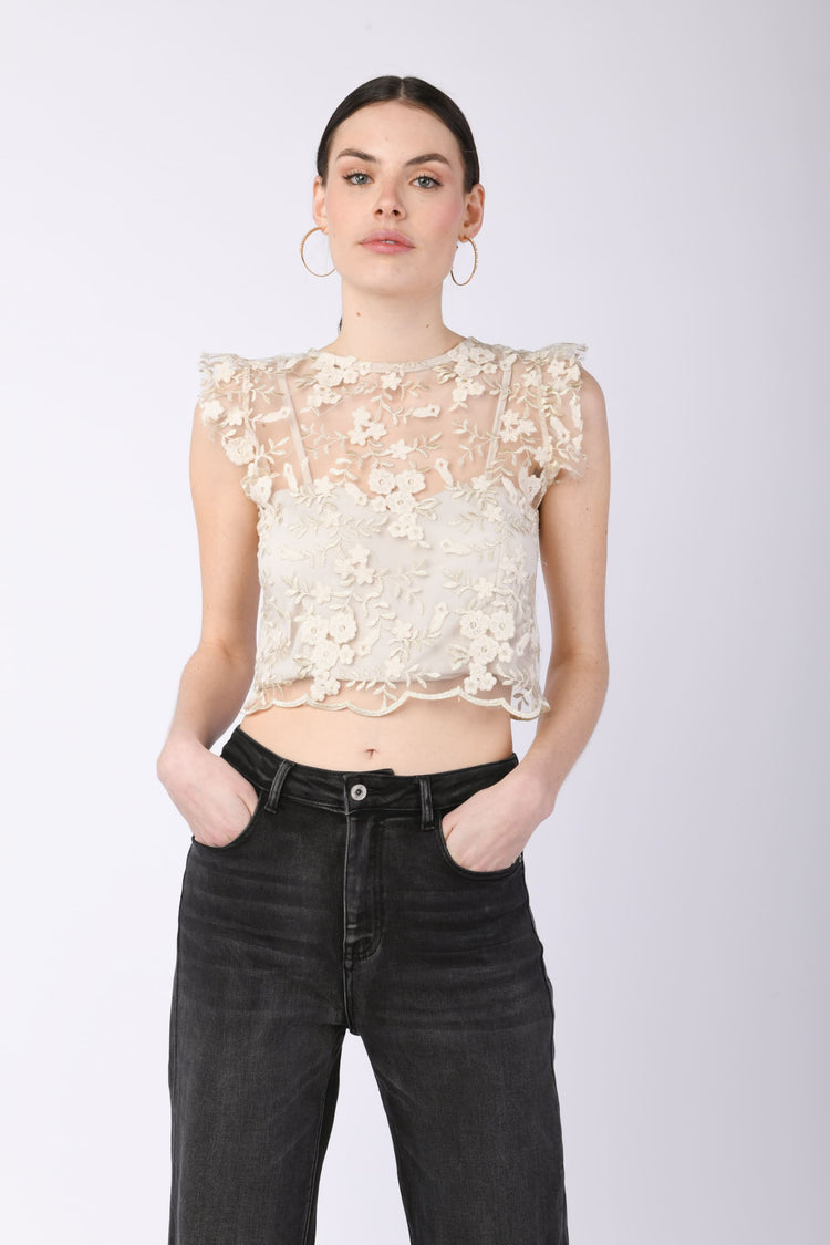 Lace cropped top