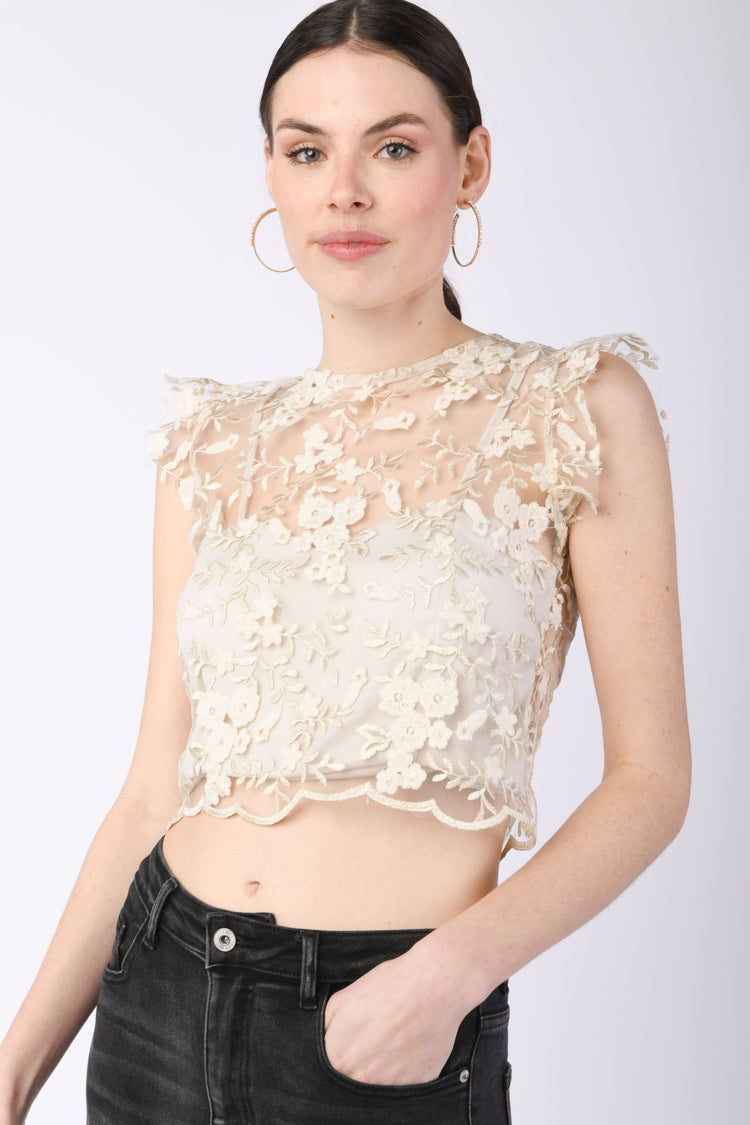 Lace cropped top