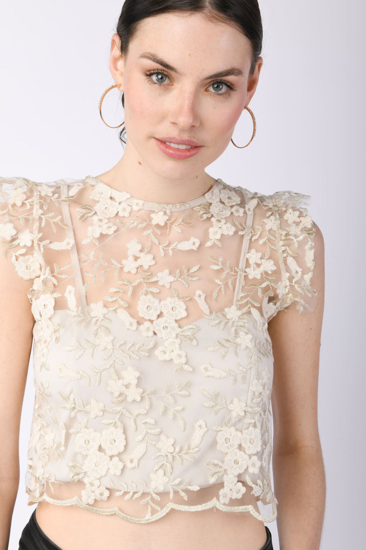 Lace cropped top