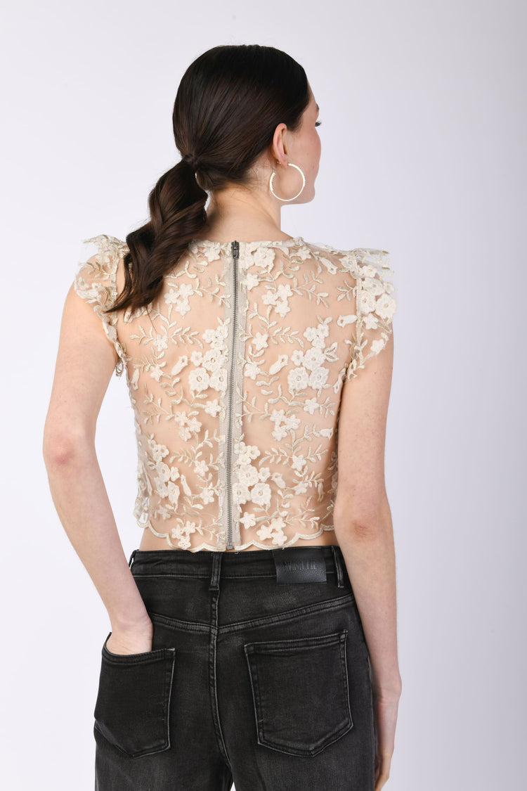 Lace cropped top