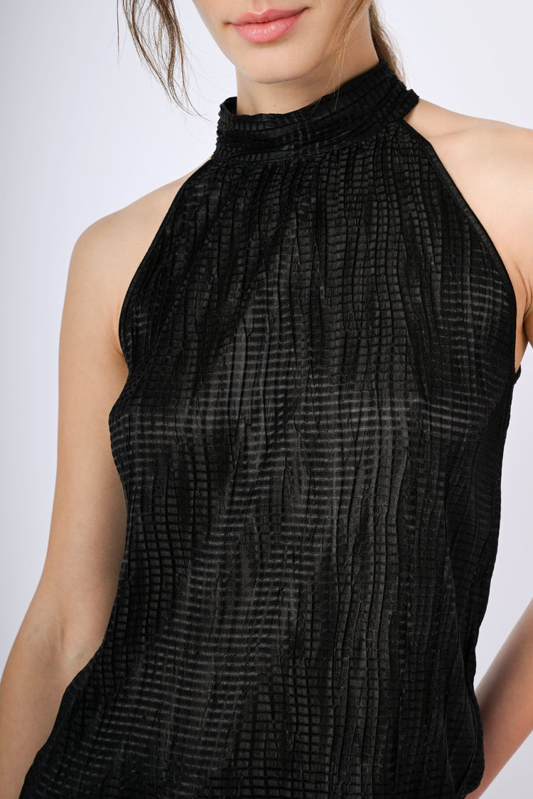 Textured satin top