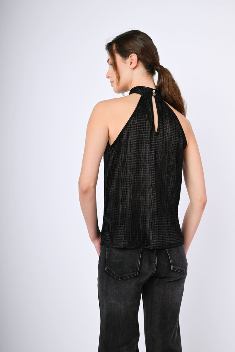Textured satin top