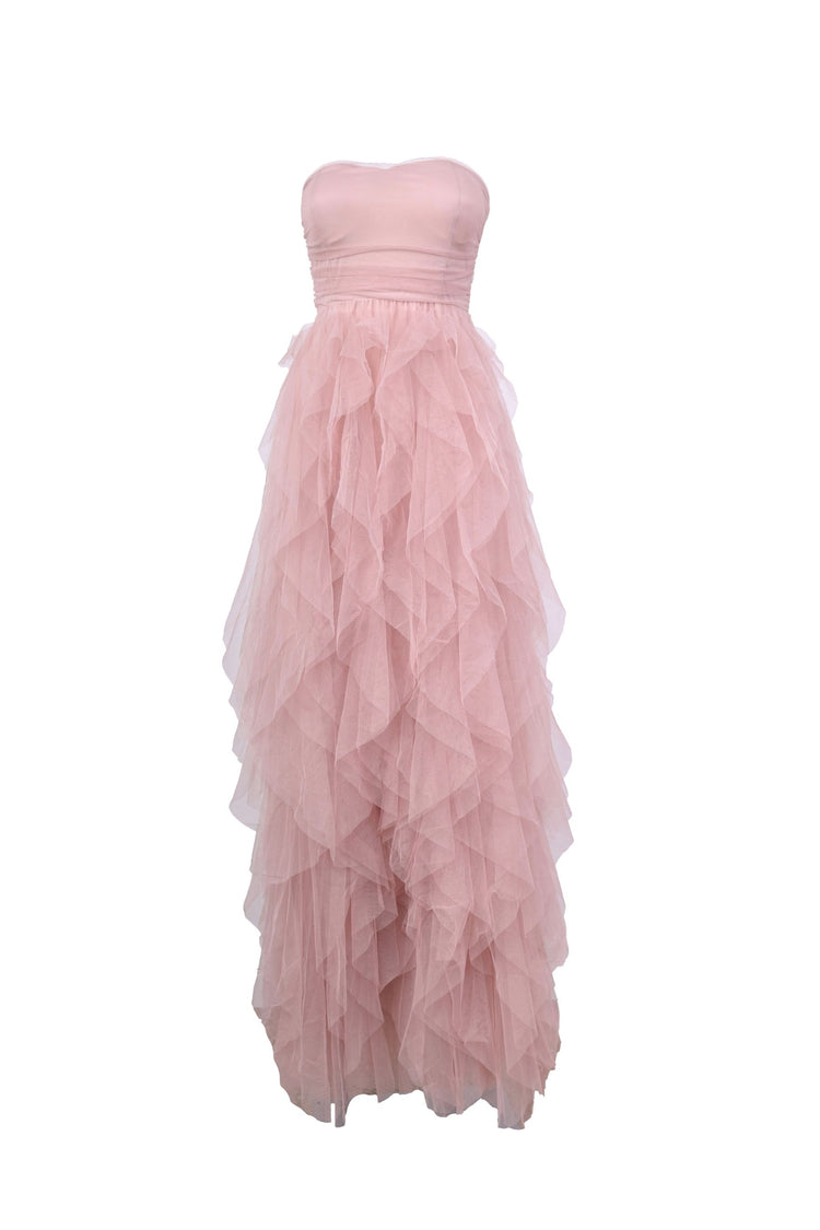 Tulle frills long sleeveless dress