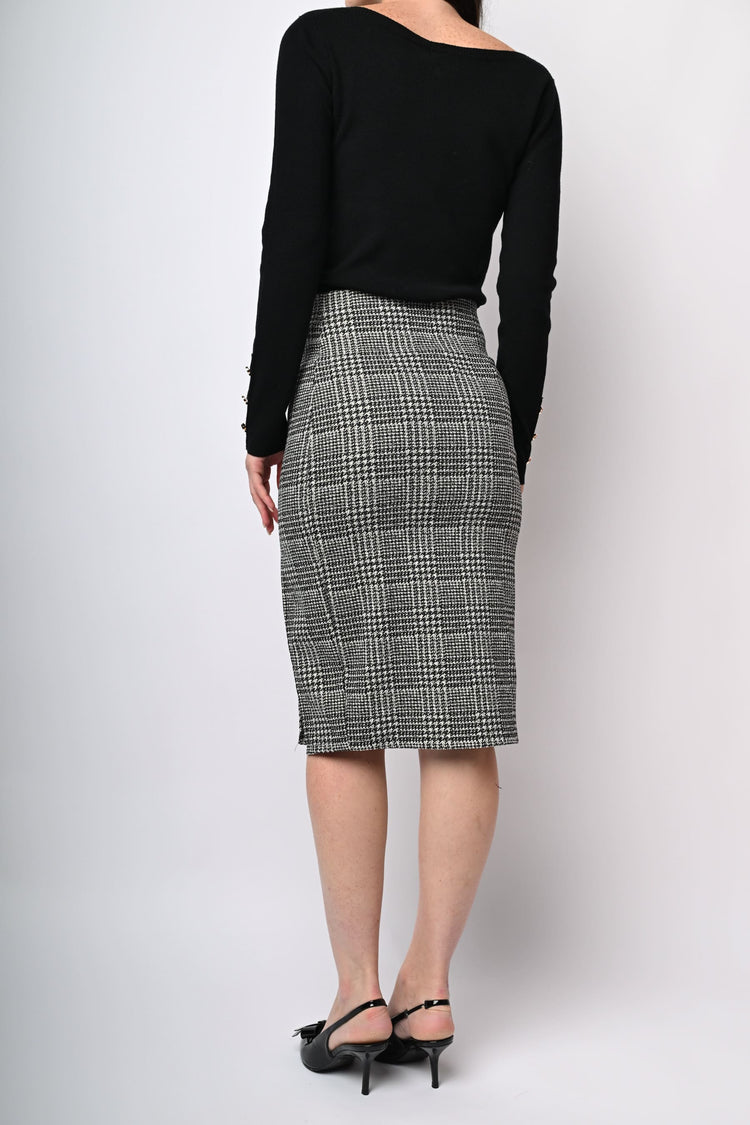 Prince of Wales jacquard midi skirt