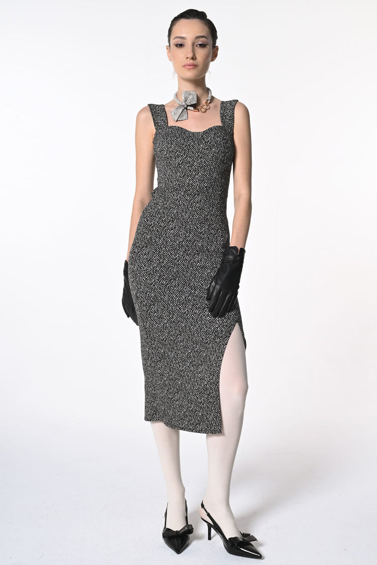 Jacquard sheath midi dress