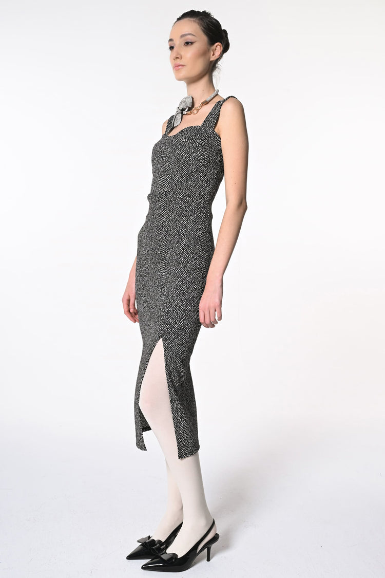 Jacquard sheath midi dress