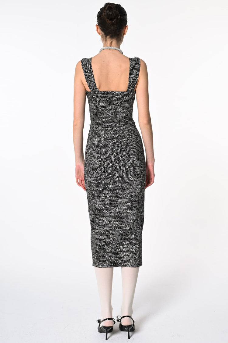 Jacquard sheath midi dress
