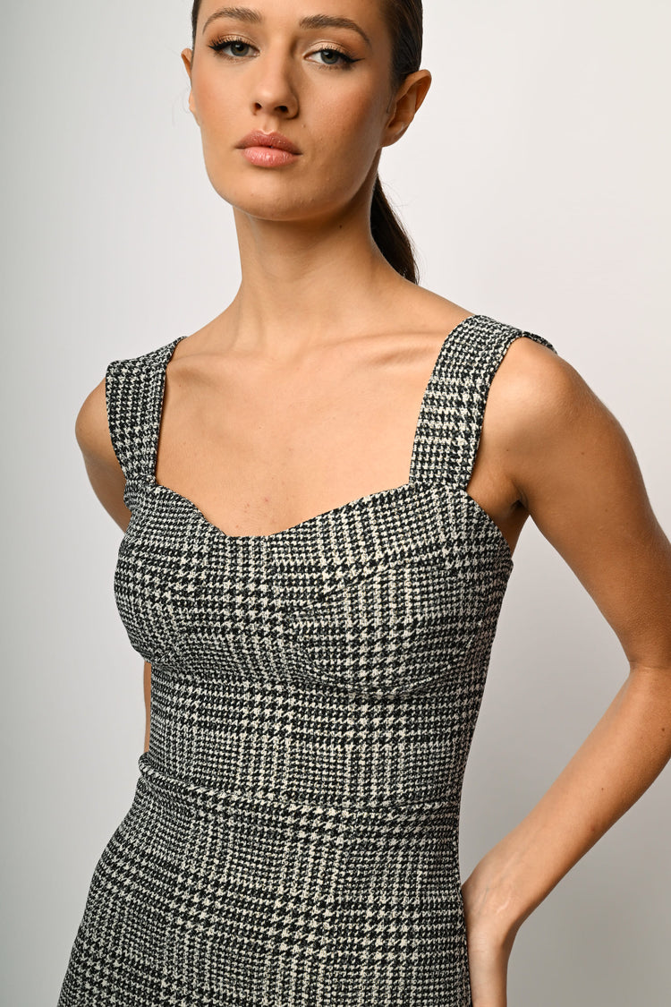 Prince of Wales jacquard midi dress