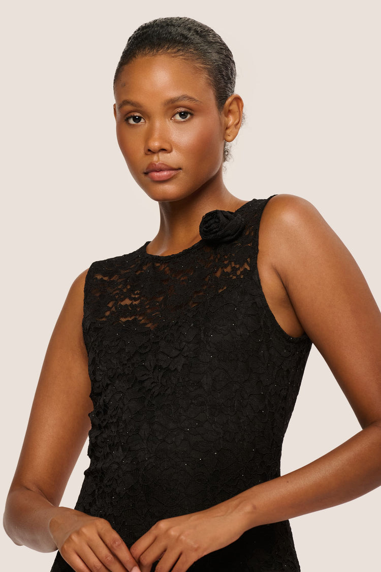 Rhinestone lace sheath dress