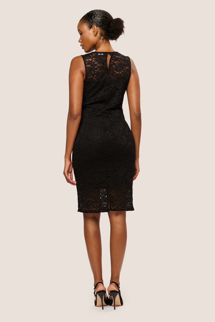 Rhinestone lace sheath dress