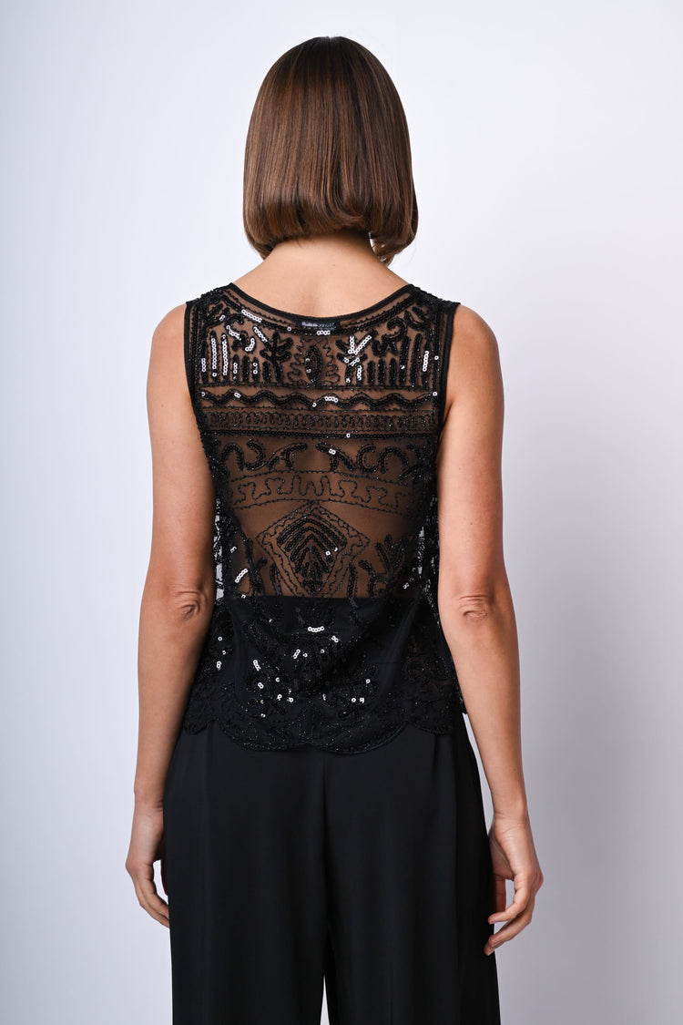 Sequins embroidery top