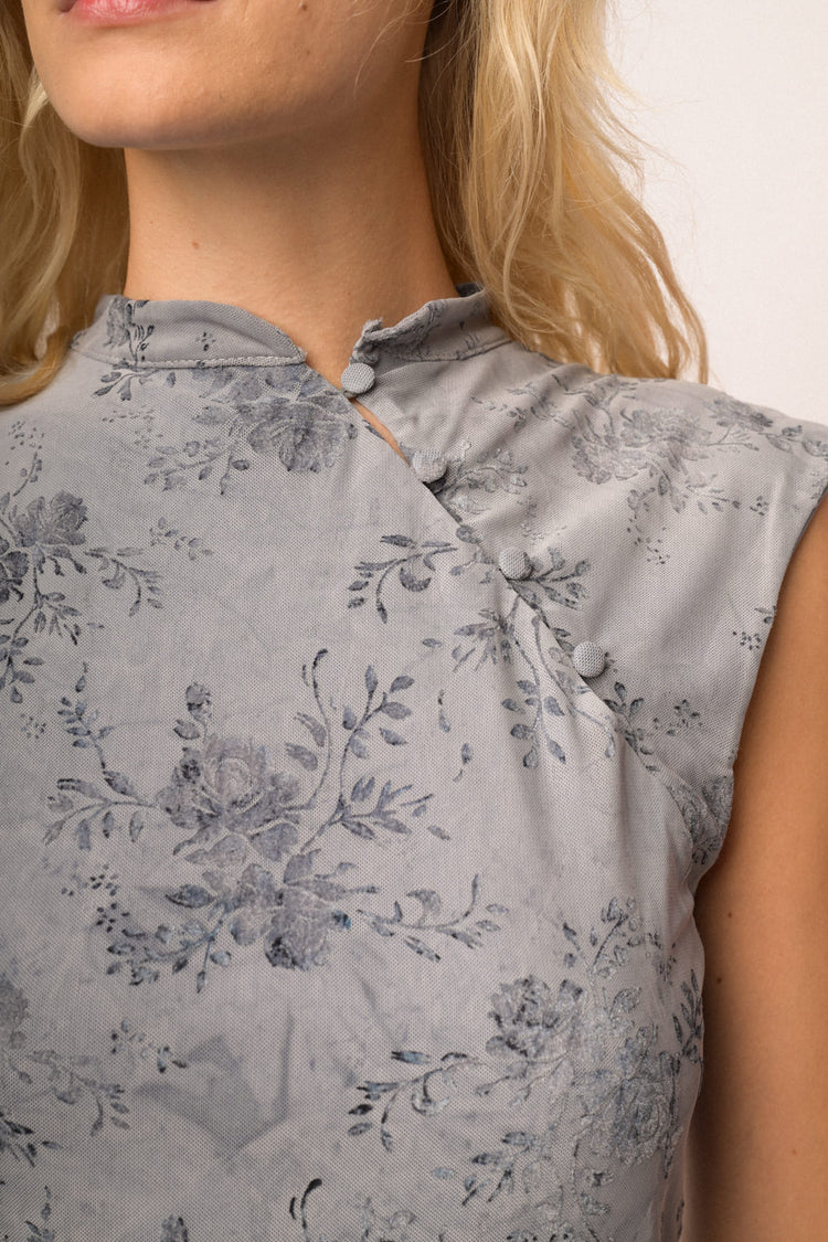 Maglia bottoni devoree fiori