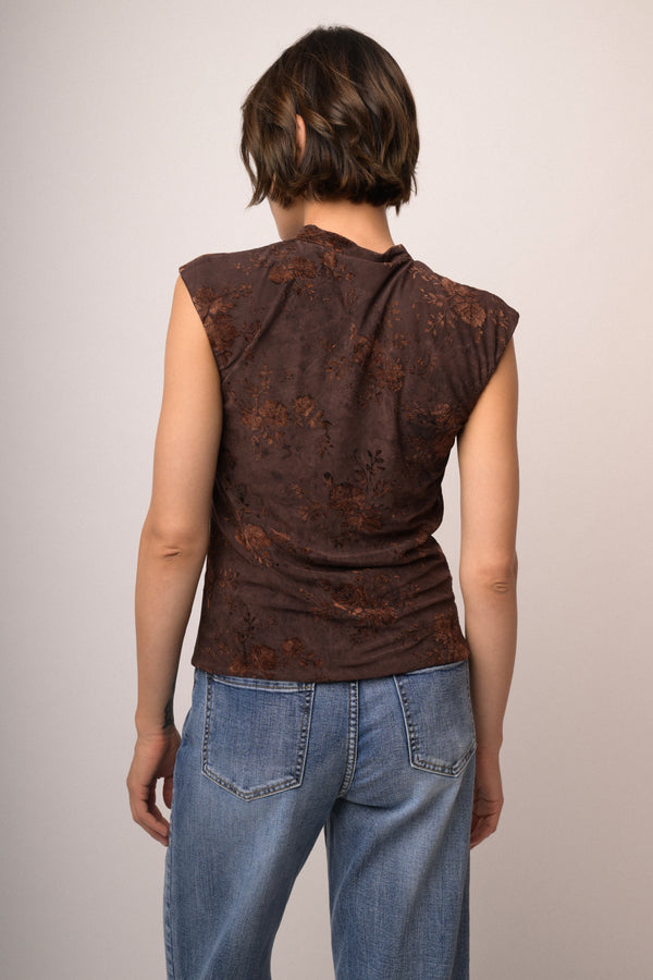 Maglia bottoni devoree fiori