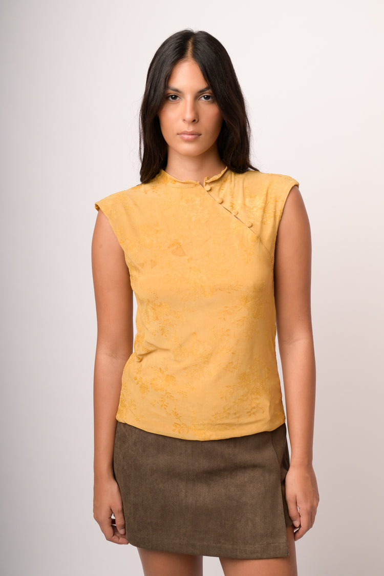Maglia bottoni devoree fiori