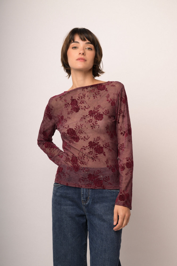 Maglia shiffer devoree fiori