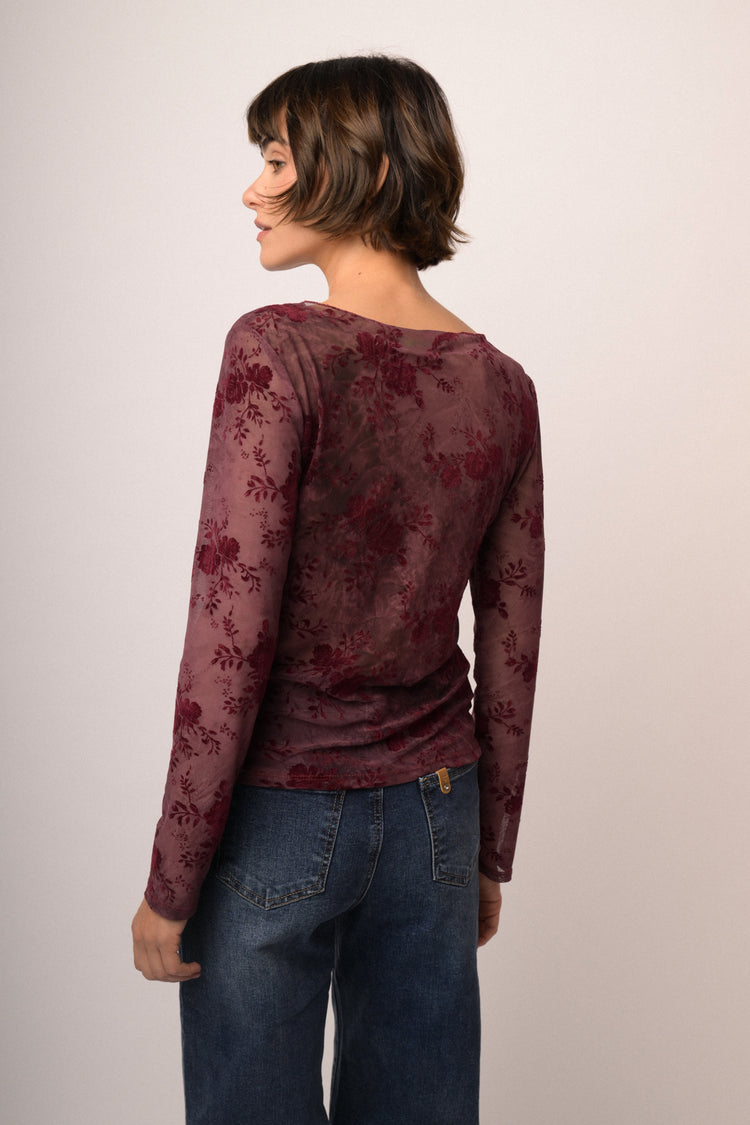 Maglia shiffer devoree fiori