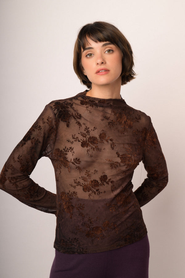 Maglia shiffer devoree fiori