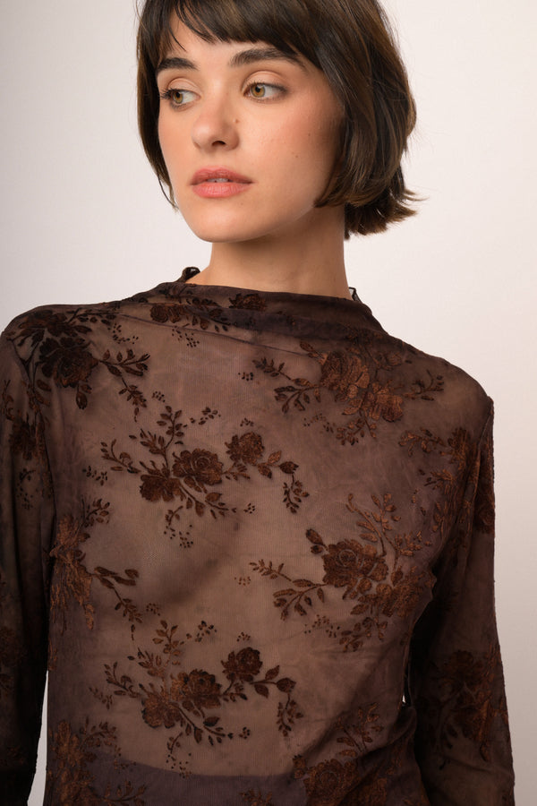 Maglia shiffer devoree fiori
