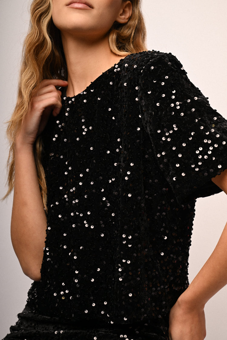Sequin chenille t-shirt