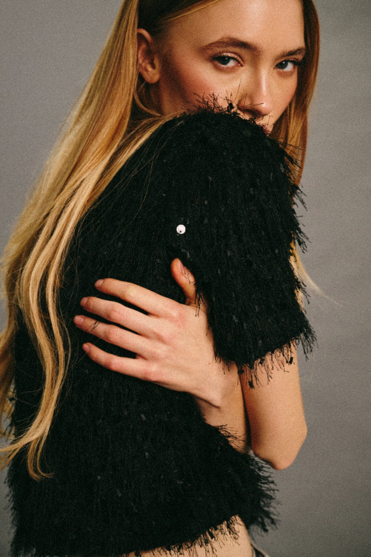 Sequin hairy t-shirt