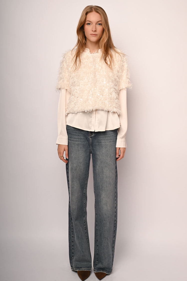Sequin hairy t-shirt