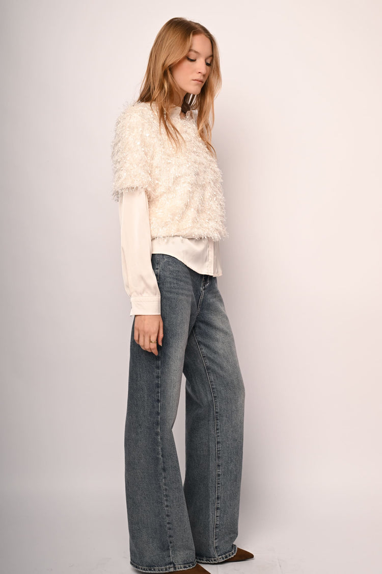 Sequin hairy t-shirt