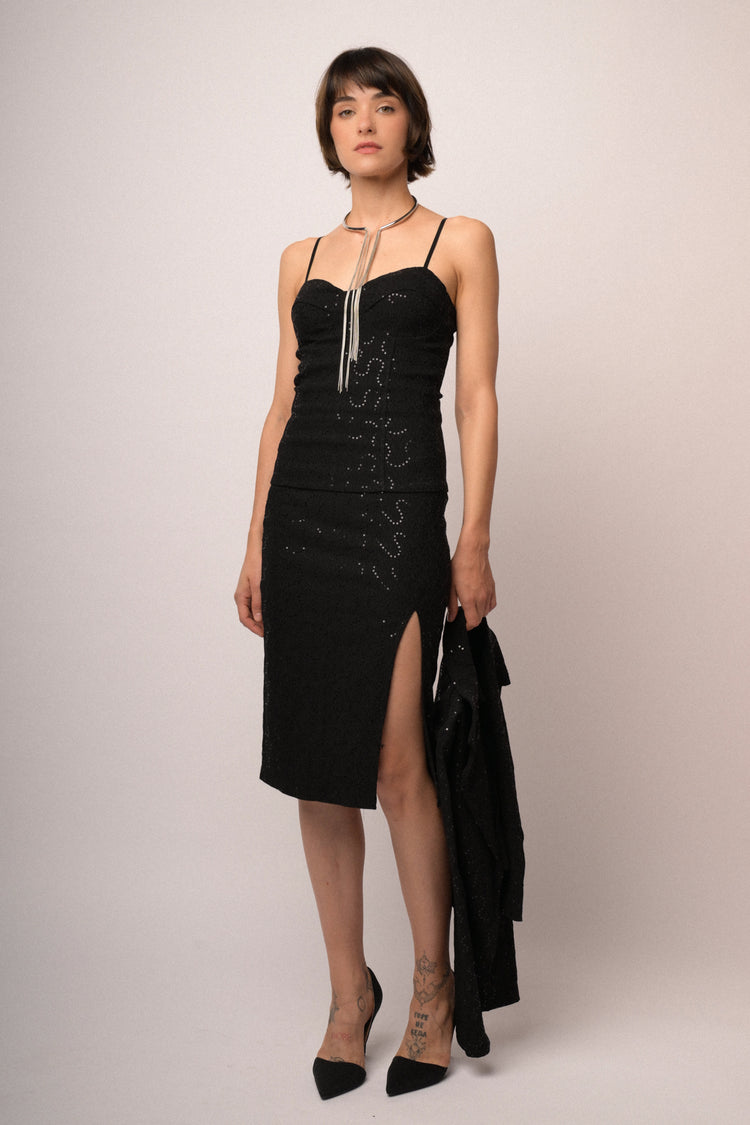 Giacca in jacquard paillettes