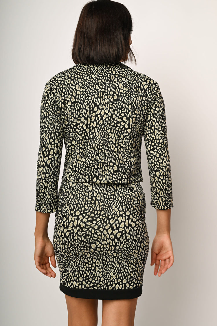 Animalier print cropped blazer