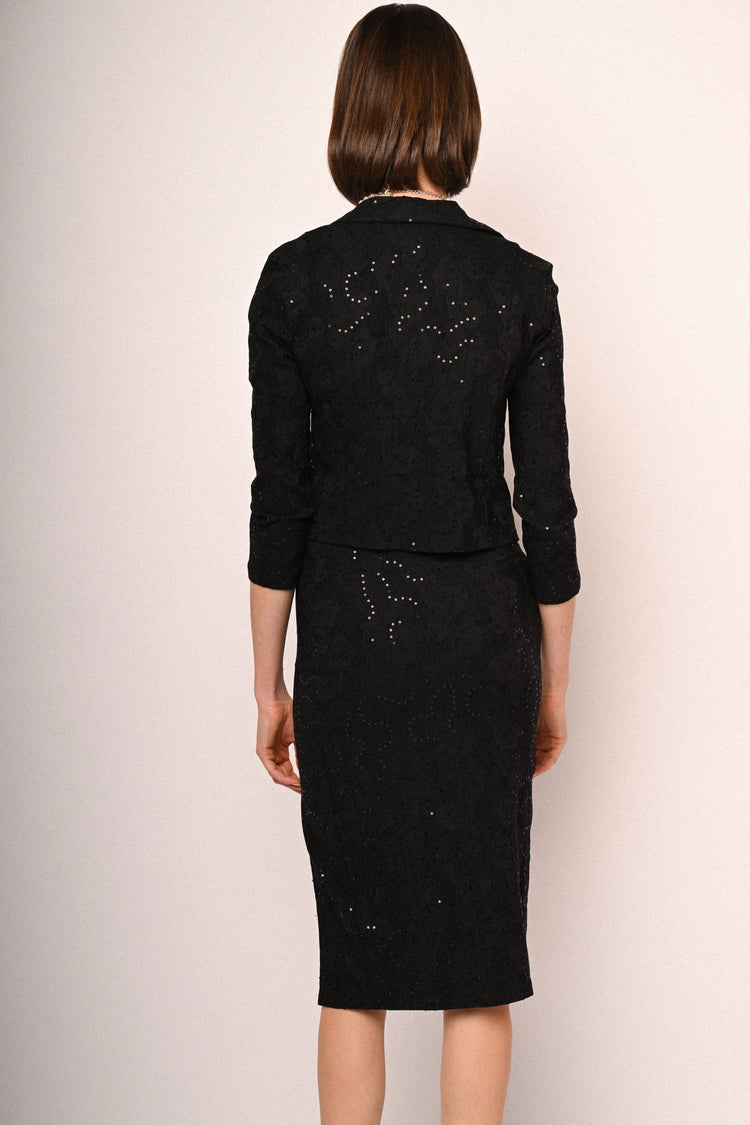 Sequin-embellished textured blazer