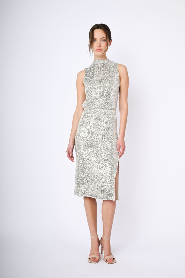 Sequined pencil skirt