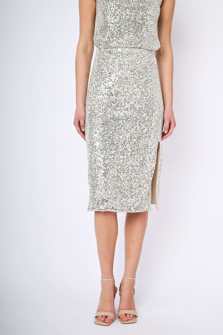 Sequined pencil skirt