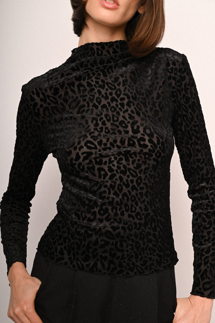 Leopard dévoré velvet top