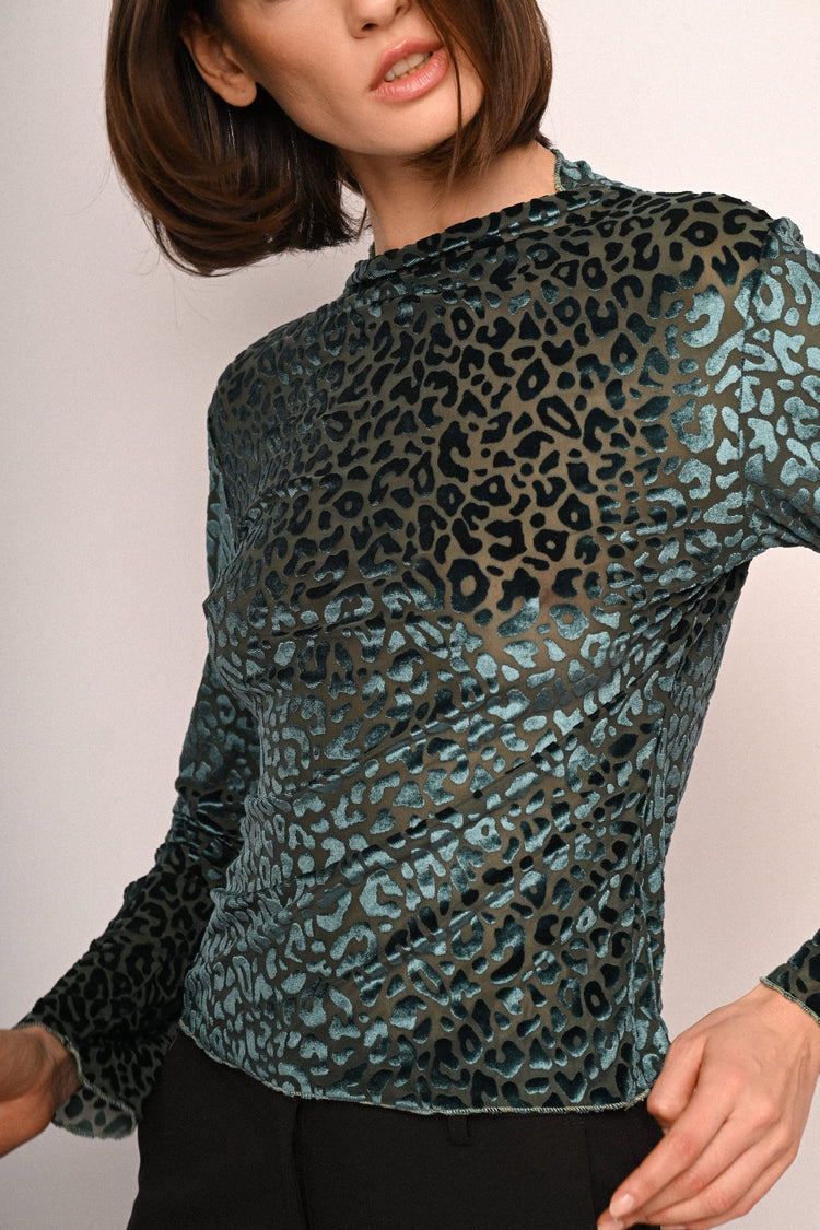Leopard dévoré velvet top