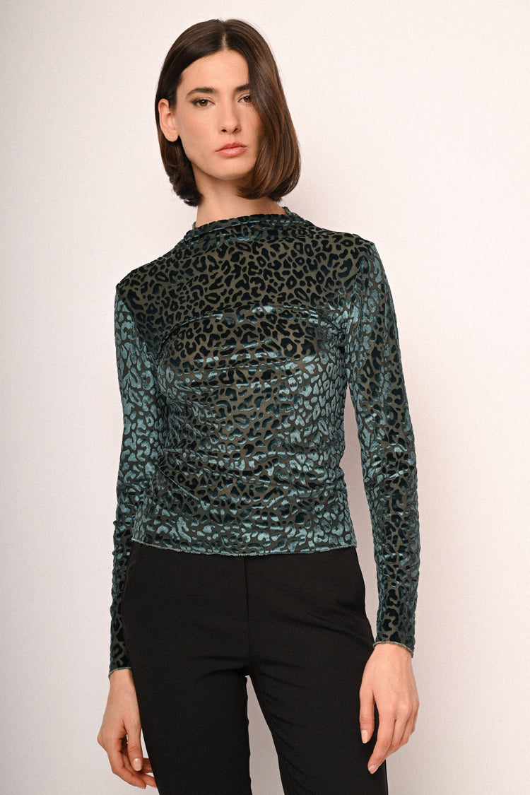 Leopard dévoré velvet top