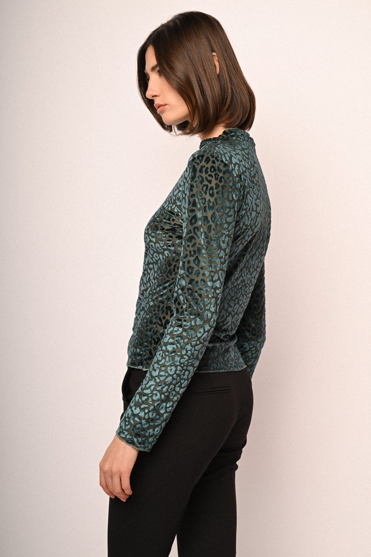Leopard dévoré velvet top
