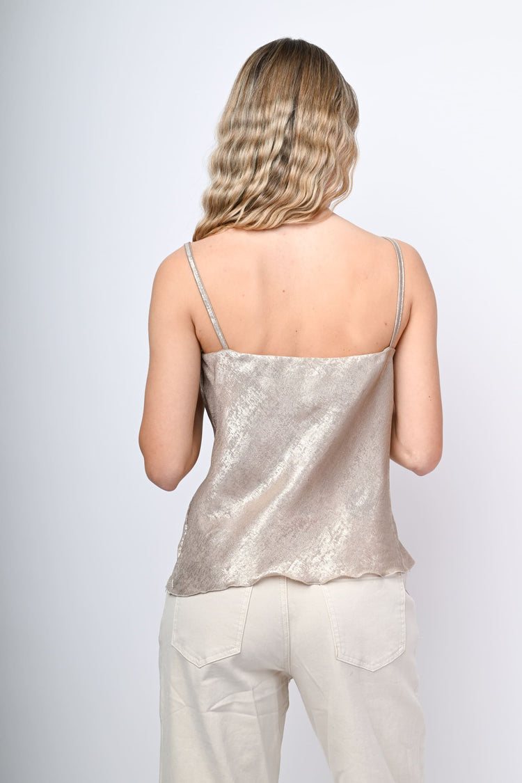 Lamé satin top