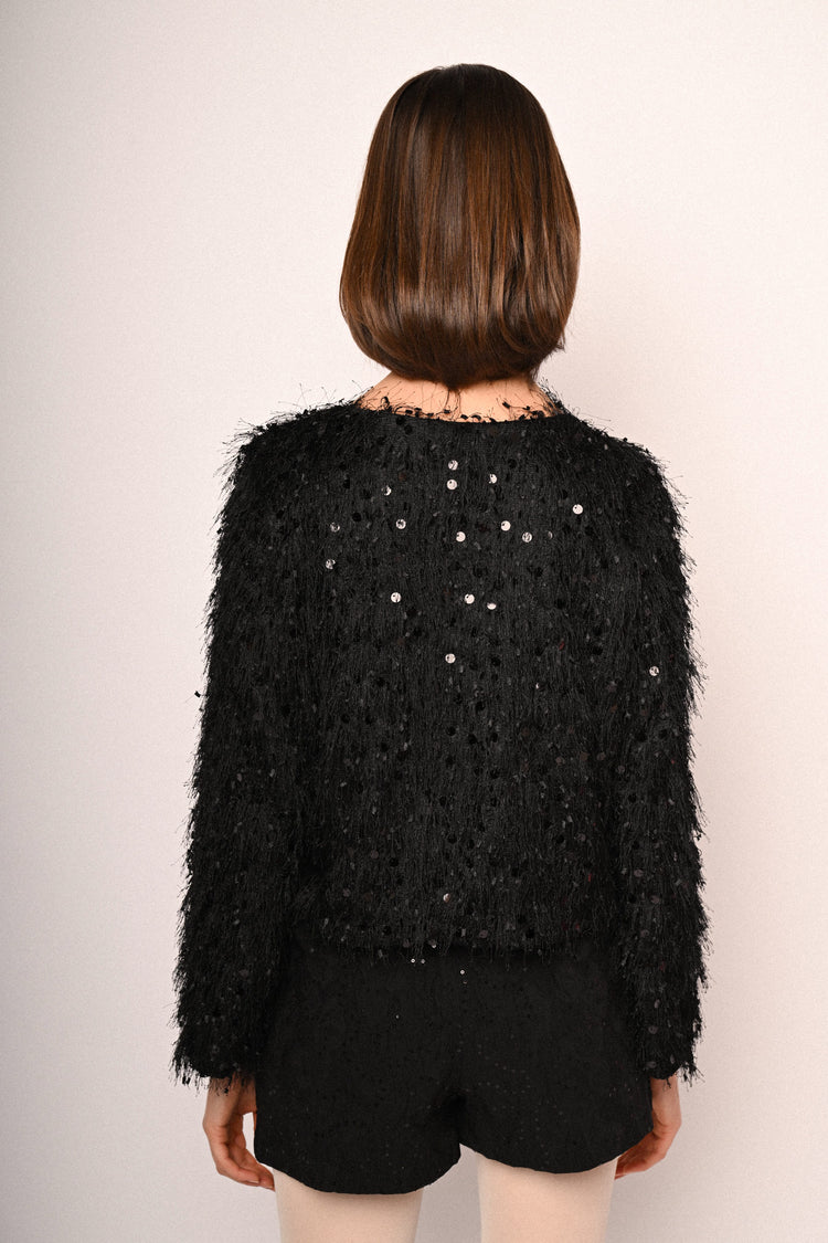 Sequin hairy jacket