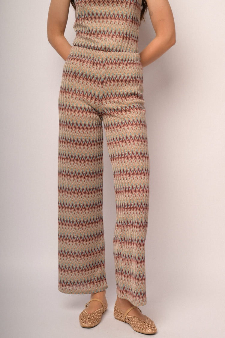 Multicolor zig-zag palazzo trousers