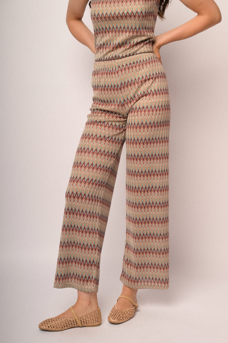Multicolor zig-zag palazzo trousers