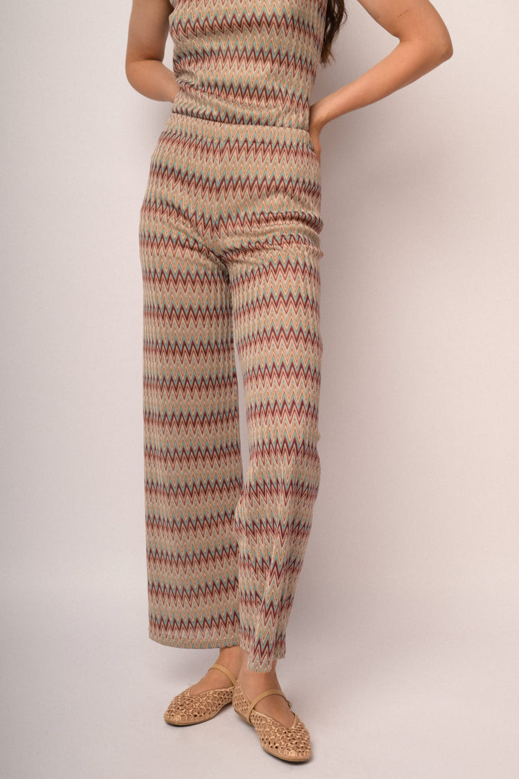 Multicolor zig-zag palazzo trousers