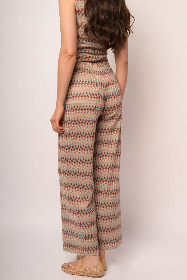 Multicolor zig-zag palazzo trousers