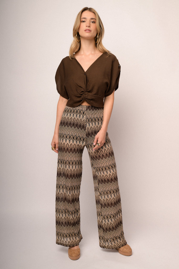 Multicolor zig-zag striped trousers