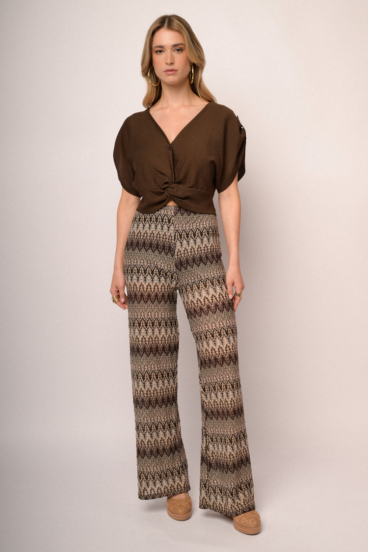 Multicolor zig-zag striped trousers