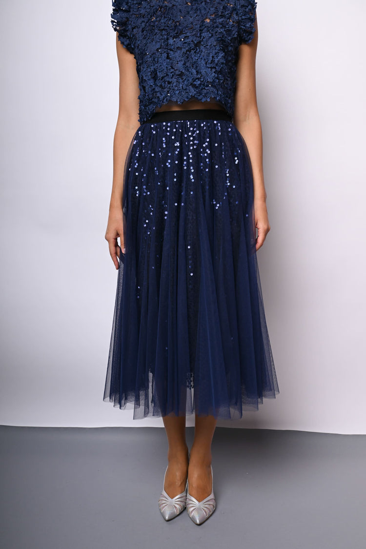 Sequins tulle midi skirt