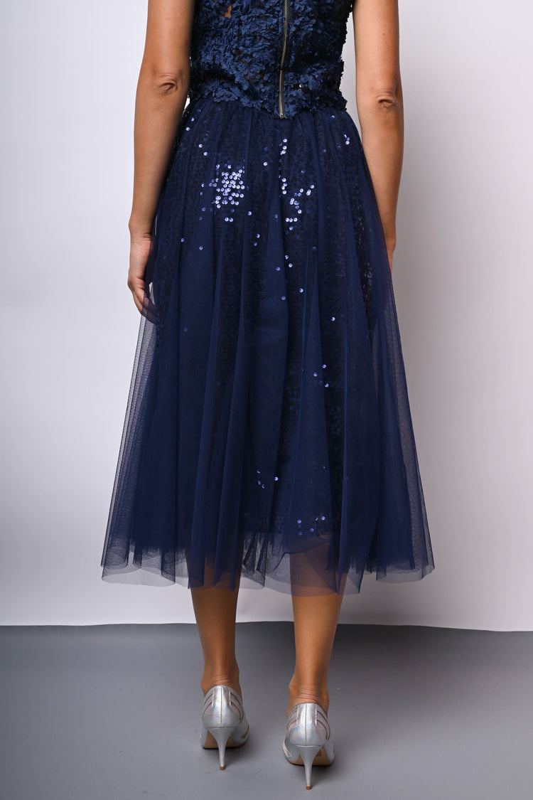 Sequins tulle midi skirt