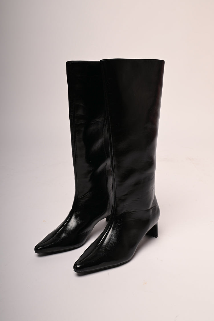 Faux leather high boots