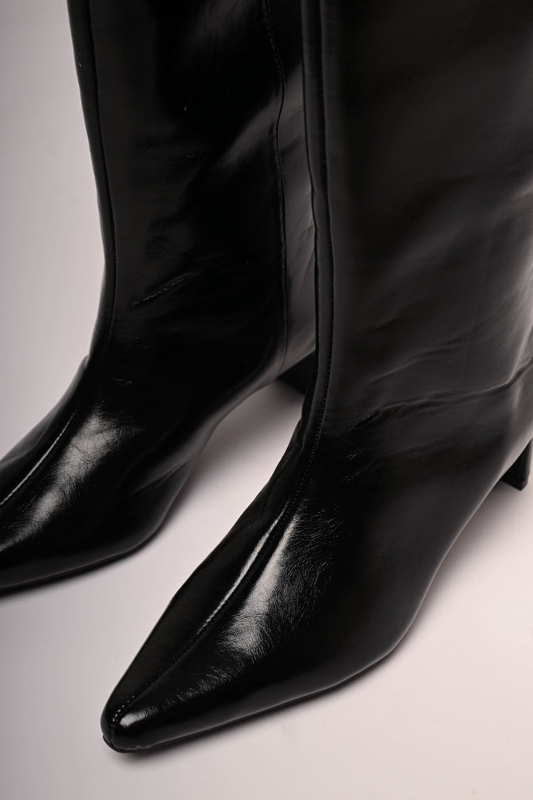 Faux leather high boots