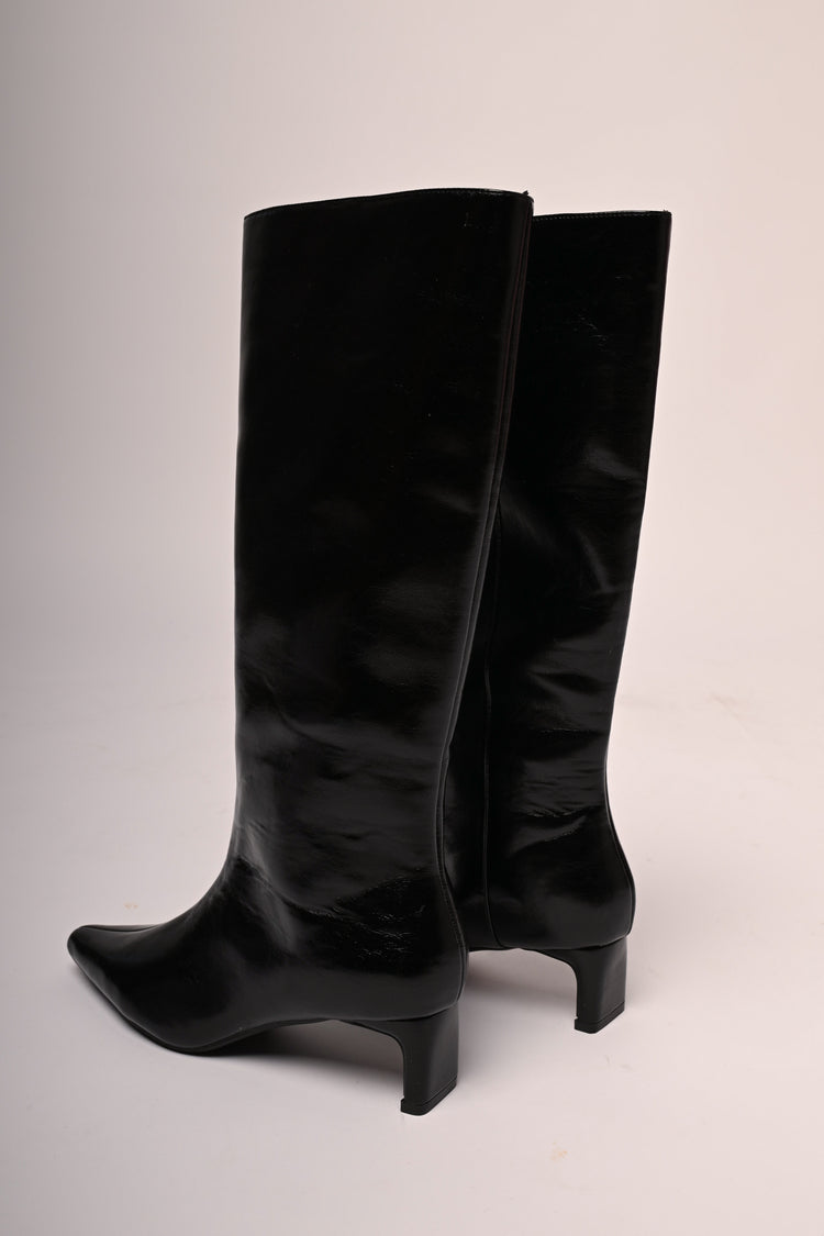Faux leather high boots