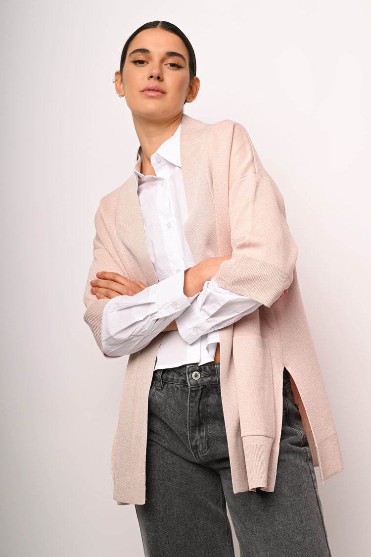 Lurex knit cardigan